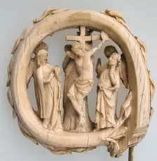 Head of a Crozier with the Virgin and Child and Angels, French, ca. 1300-1325. Creator: Unknown