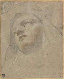 Head of a Dominican Nun: Study for the Ecstasy of Saint Dominic, 1673/75. Creator: Domenico Maria Canuti