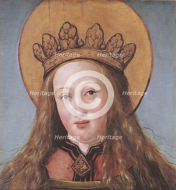 Head of a female saint, 1527. Creator: Hans Holbein the Younger.