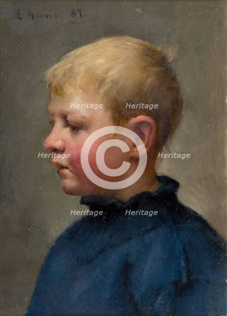Head Of A Fisher Boy, 1887. Creator: Edwin Harris.