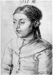 Head of a Girl 1515, (1936). Artist: Albrecht Dürer