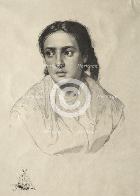 Head of a Girl, 1870. Creator: Hans Meyer (German, 1846-1919).