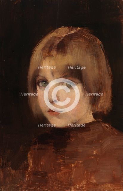 Head of a Girl, 1886. Creator: Helene Schjerfbeck.