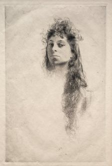 Head of a Girl, 1800s. Creator: Robert Frederick Blum (American, 1857-1903)