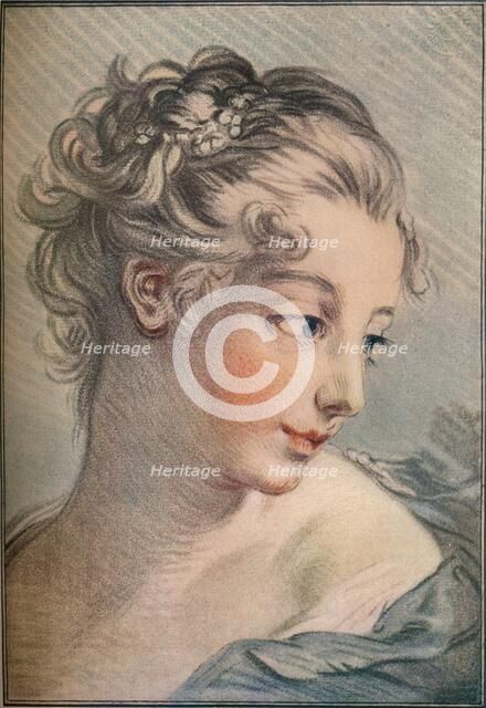 Head of a Girl, 18th century, (1916). Artist: François Boucher