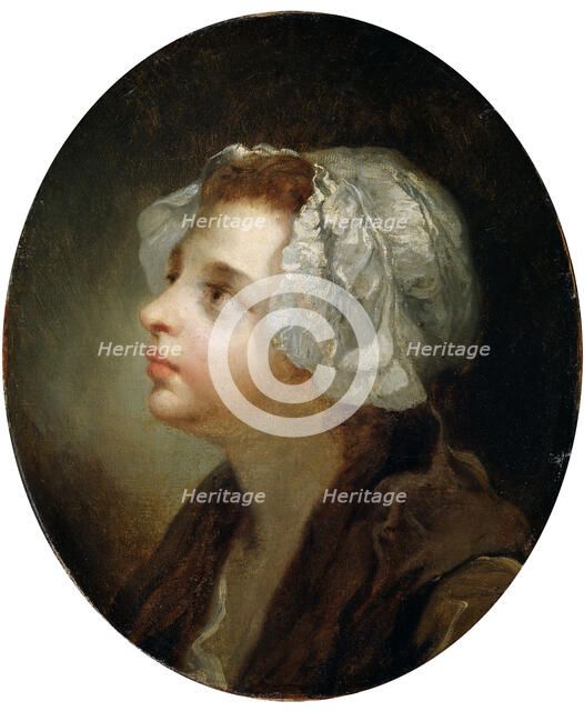 'Head of a Girl', 18th century. Artist: Jean-Baptiste Greuze