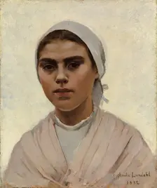Head of a Girl, Brittany, 1882. Creator: Amelie Lundahl