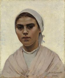 Head of a Girl, Brittany, 1882. Creator: Amelie Lundahl