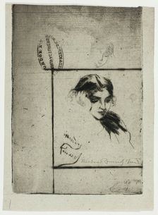 Head of a Girl Leaning on Her Hand, 1895/1900. Creator: Theodore Roussel