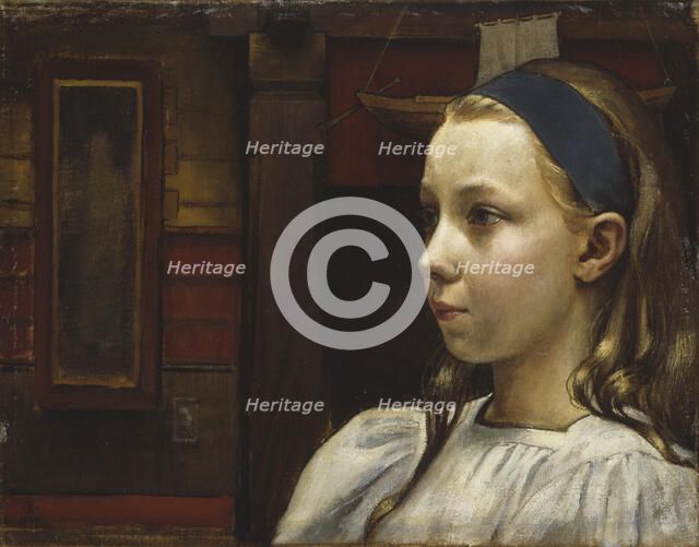 Head of a Girl, Little Anna, 1897. Creator: Akseli Gallen-Kallela.