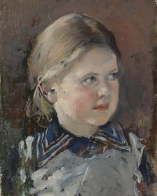 Head of a Girl, Study for the Family Portrait of Baron Magnus von Born, 1890. Creator: Gunnar Berndtson