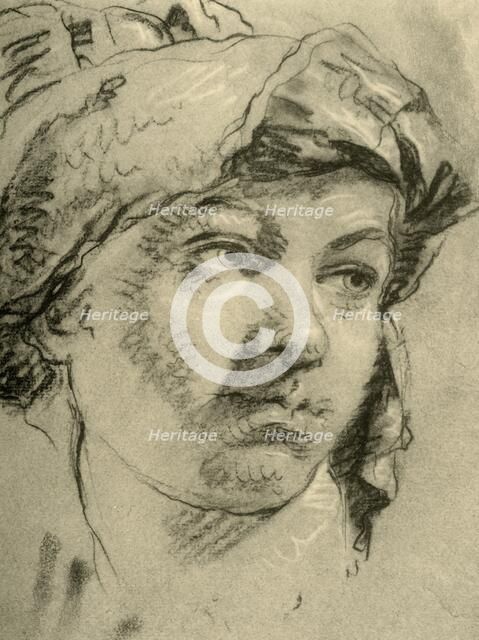 'Head of a Girl with a Turban', mid 18th century, (1928). Artist: Giovanni Battista Tiepolo.