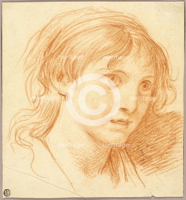 Head of a Girl with Fixed Eyes, n.d. Creator: Jean-Baptiste Greuze.