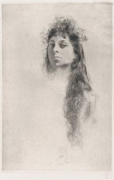 Head of a Girl with Long Hair,.n.d., n.d.. Creator: Robert Frederick Blum