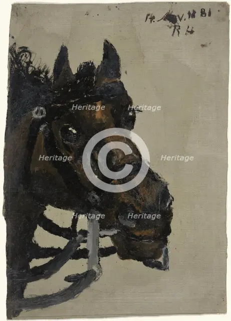 Head of a horse, 1881.  Creator: Richard Roland Holst.