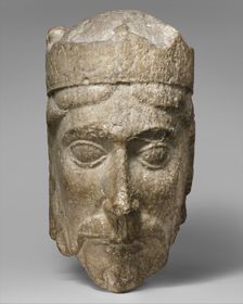 Head of a King, French, ca. 1150-75. Creator: Unknown