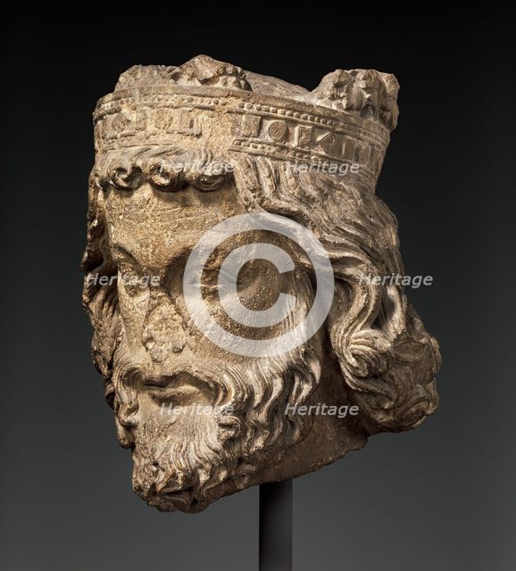 Head of a King, French, ca. 1230-35. Creator: Unknown.
