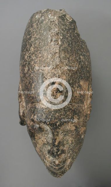 Head of a King Wearing the White Crown, Egypt, New Kingdom, Dynasty 18, reign of Akhenaten... Creator: Unknown.
