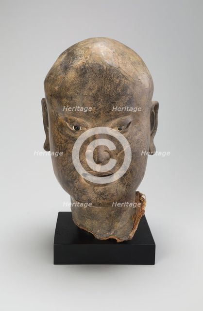 Head of a Luohan, Northern Song, Liao, or Jin dynasty, c. 11th century. Creator: Unknown.
