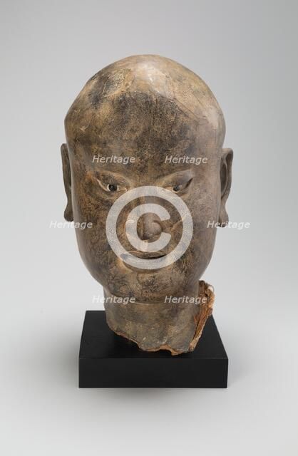 Head of a Luohan, Northern Song, Liao, or Jin dynasty, c. 11th century. Creator: Unknown.