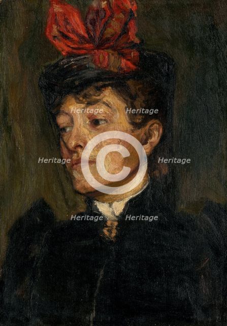Head of a Lady in a Hat, 1895. Creator: Jozef Hanula.
