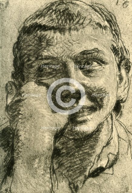 'Head of a Laughing Boy', mid 18th century, (1928). Artist: Giovanni Battista Tiepolo.