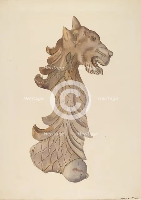 Head of a Leopard, 1935/1942. Creator: Harry King.