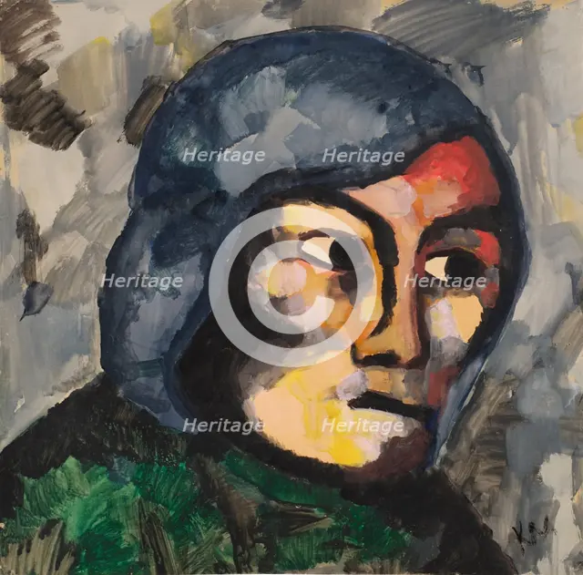 Head of a Peasant, 1911. Creator: Kazimir Malevich.