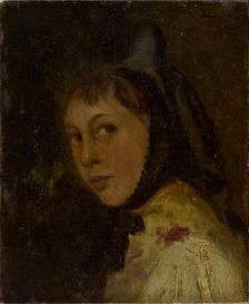 Head of a Peasant Woman, 1872. Creator: Ludwig Knaus