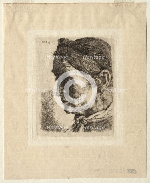 Head of a Peasant Woman, 1874. Creator: Wilhelm Maria Hubertus Leibl (German, 1844-1900).