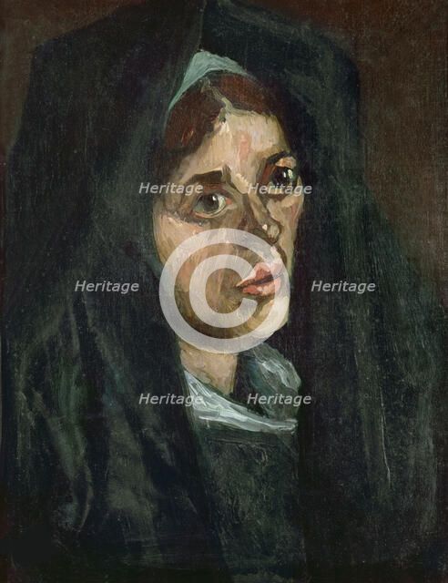 Head of a Peasant Woman in a Green Shawl, 1885. Creator: Gogh, Vincent, van (1853-1890).