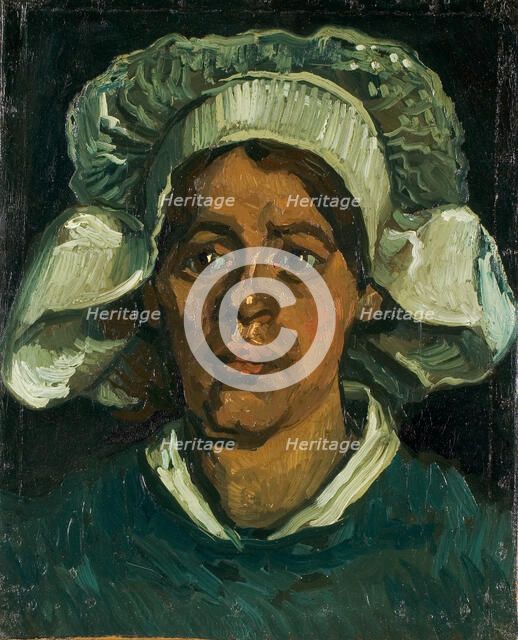 Head of a peasant woman wearing a white hood, 1884-1885. Creator: Gogh, Vincent, van (1853-1890).