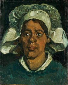 Head of a peasant woman wearing a white hood, 1884-1885. Creator: Gogh, Vincent, van (1853-1890)