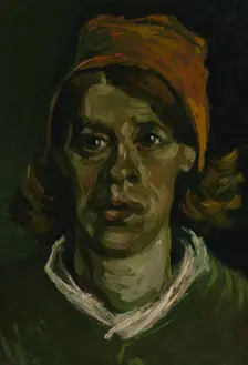 Head of a Peasant woman with red hood, 1885. Artist: Gogh, Vincent, van (1853-1890)