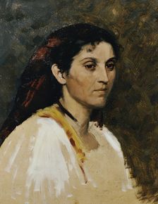 Head of a Roman woman, undated. (c1870s) Creator: Rudolf Schick