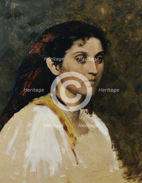 Head of a Roman woman, undated. (c1870s) Creator: Rudolf Schick.