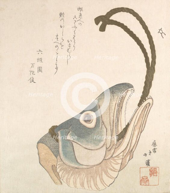 Head of a Salmon, ca. 1820. Creator: Totoya Hokkei.