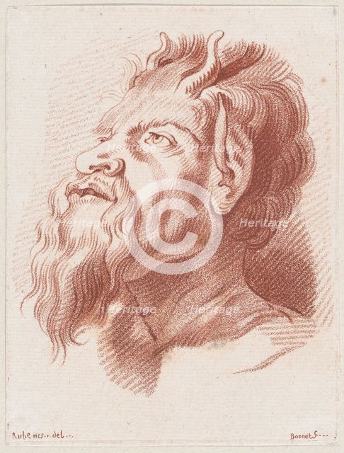 Head of a satyr, ca. 1755-93. Creator: Louis Marin Bonnet.