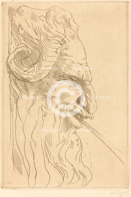 Head of a Satyr (Tete de satyre). Creator: Alphonse Legros.
