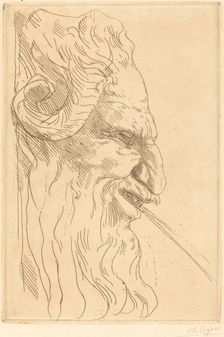 Head of a Satyr (Tete de satyre). Creator: Alphonse Legros