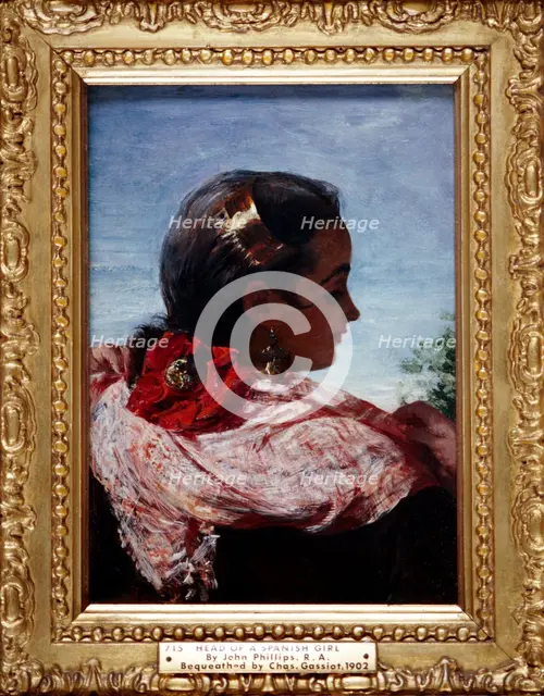 'Head of a Spanish Girl', 1860. Artist: John Phillip