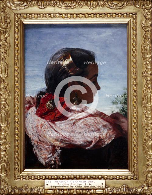 'Head of a Spanish Girl', 1860. Artist: John Phillip