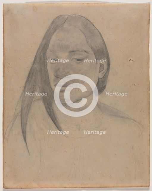 Head of a Tahitian Woman, 1891. Creator: Paul Gauguin (French, 1848-1903).