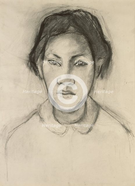 Head of a Tahitian Woman, about 1892. Creator: Paul Gauguin.