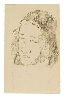 Head of a Tahitian Woman (recto), Sketches of Anatomical Details (verso), 1891/93. Creator: Paul Gauguin