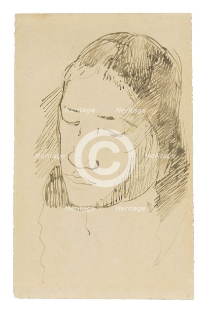 Head of a Tahitian Woman (recto), Sketches of Anatomical Details (verso), 1891/93. Creator: Paul Gauguin.
