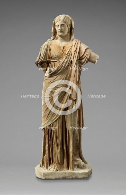Head of a Veiled Woman, A.D. 160-190. Creator: Unknown.