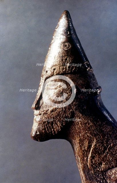 Head of a Viking warrior, c9th-11th century. Artist: Unknown