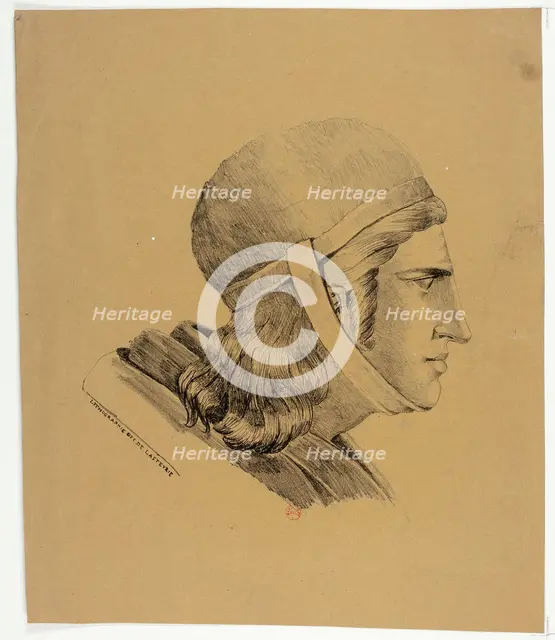 Head of a Warrior, 1816. Creator: Charles-Philibert de Lasteyrie.