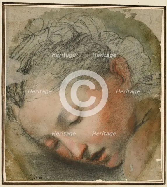 Head of a woman, 1568. Creator: Barocci, Federigo (1528-1612).